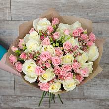 Букет цветов из:  Розы #REPLACE_PRED# Сенном