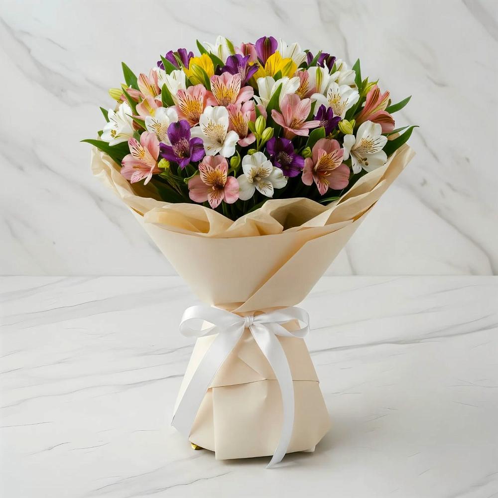 Букет цветов из: Альстромерии в Сенном