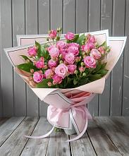 Букет Розовый кустик #REPLACE_PRED# Сенном