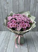 Букет цветов из:  Хризантемы #REPLACE_PRED# Сенном