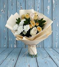 Букет цветов из:  Розы и Хризантемы #REPLACE_PRED# Сенном
