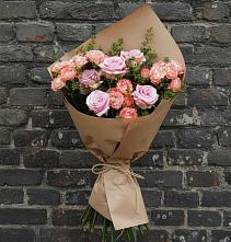 Букет цветов из:  Розы #REPLACE_PRED# Сенном