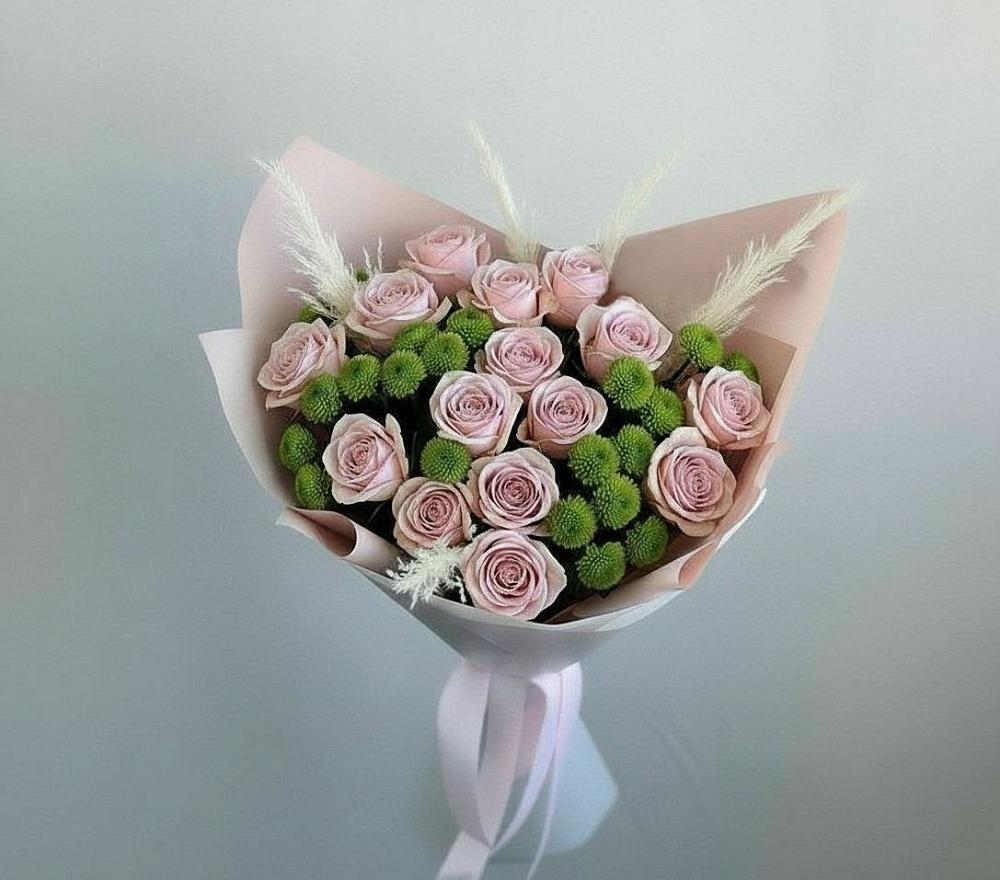 Букет цветов из: Розы и Хризантемы в Сенном