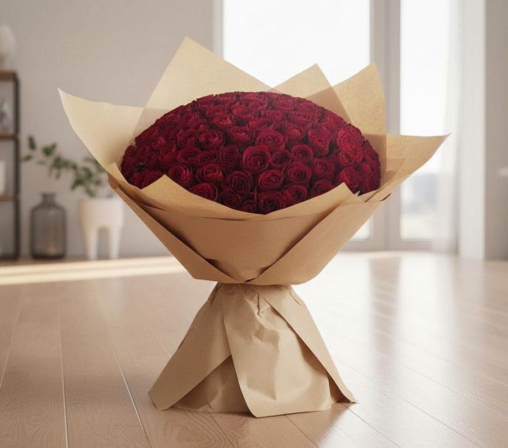 Букет 101 Красная роза в Сенном