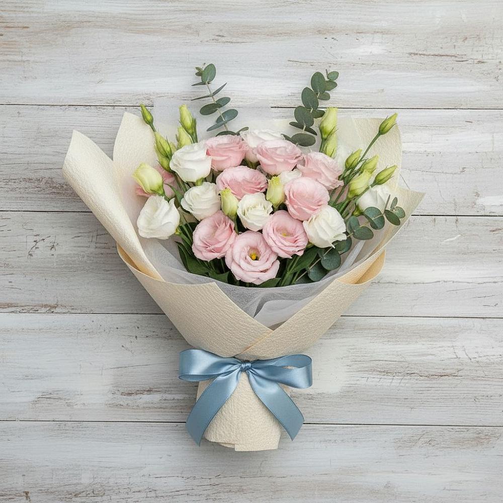 Букет цветов из: Лизиантусы в Сенном